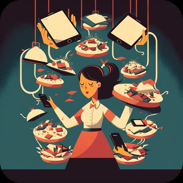 Busy waitress