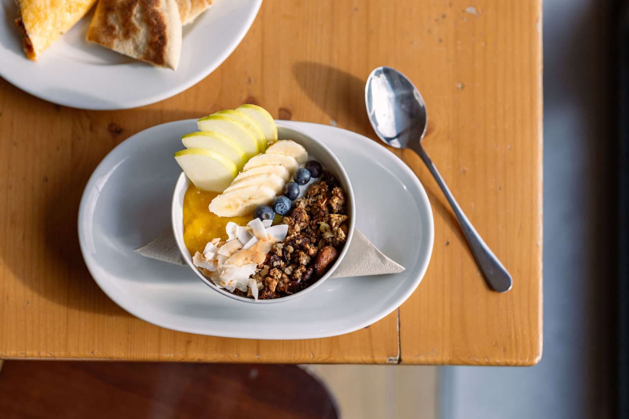 HOME-MADE GRANOLA with yogurt